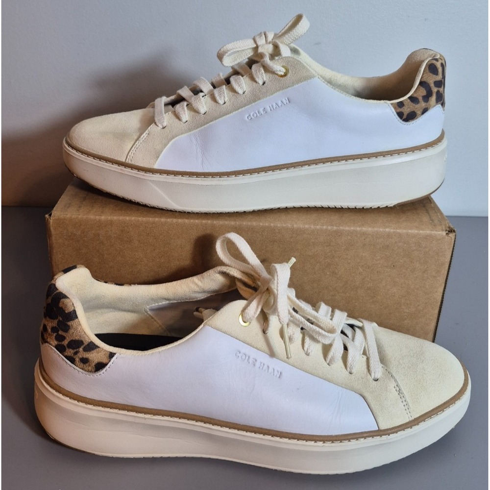 Cole Haan Womens GrandPro Top Spin Sneakers Leather Suede Leopard 11B W26550